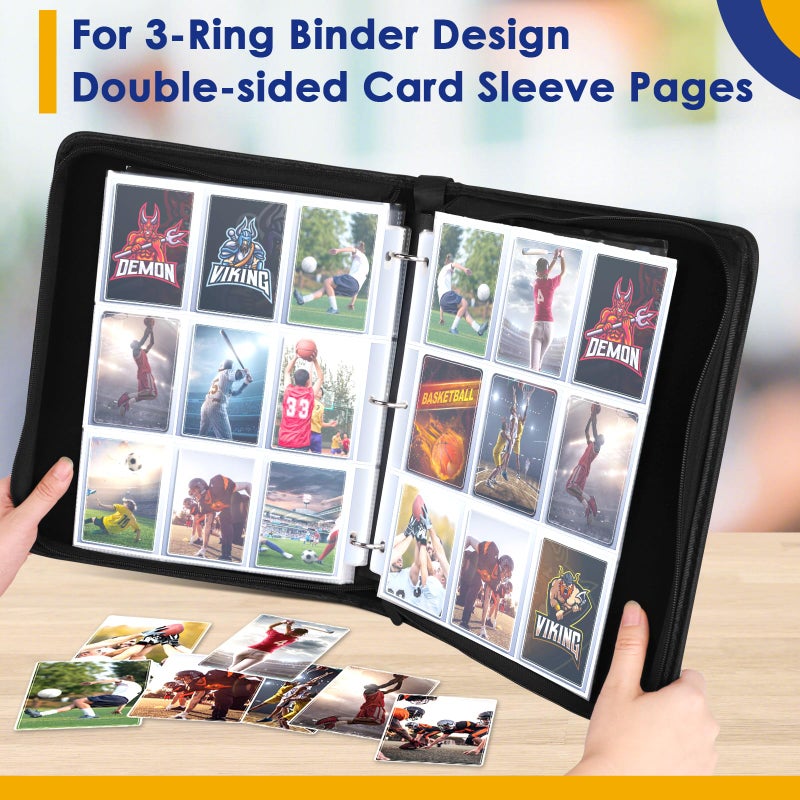 Kitoyz 900 Pockets Card Binder  Trading Card Album Display Holder  PU Cover Zip Binder for Cards  Durable Card Holder Album for TCG Game Cards and Sports Cards - Image 3